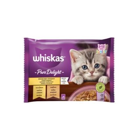 Whiskas kapsička Pure Delight Junior drůbeží v želé 4 x 85 g