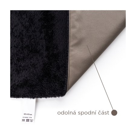 PROFIDOG Deka skládací NEON S 85 x 65 cm černá-hnědá (Plys,Spylon)