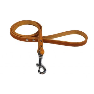 PROFIZOO Vodítko ZUBR mastná kůže (14 mm x 120 cm) koňak