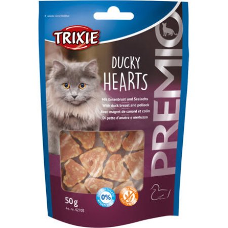 Trixie Premio HEARTS light- srdíčka z kachních prsíček a lososa 50g