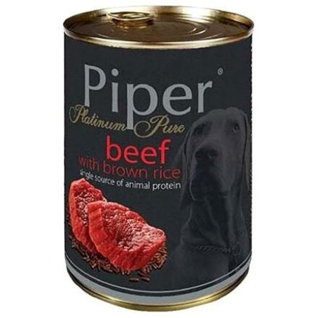 PIPER PLATINUM PURE hovězí s hnědou rýží, konzerva pro psy 400 g