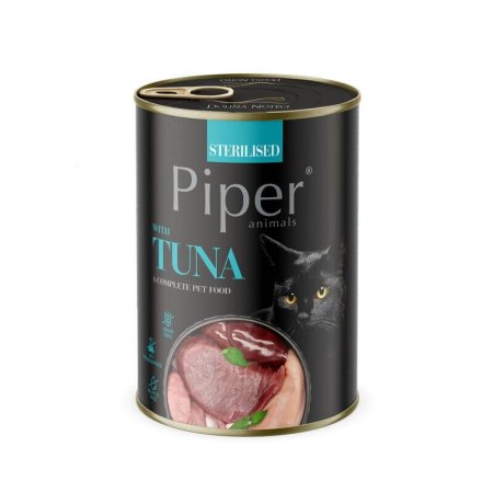 PIPER CAT konzerva pro sterilizované kočky, s tuňákem, 400g