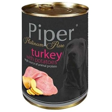 PIPER PLATINUM PURE krůta s bramborami, konzerva pro psy 400 g