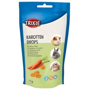 Trixie CARROT DROPS - mrkvové dropsy, pamlsek pro hlodavce,75 g