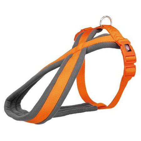 Nylonový postroj PREMIUM podšitý - papaya 30-55 cm/15 mm