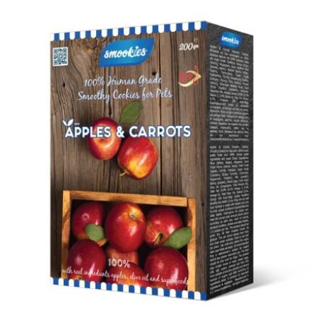 SMOOKIES Premium APPLE - jablkové sušenky 100% human grade, 200g