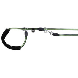 FUSION kulaté vodítko Retrívrs gum.rukojetí M-XL 1,90m/13mm, černo-zelený - DOPRODEJ