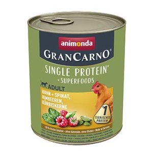 GRANCARNO Superfoods kuře,špenát,maliny,dýňová semínka 800 g pro psy