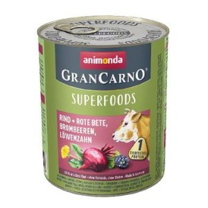 GRANCARNO Superfoods hovězí,čv.řepa,ostružiny,pampeliška 800 g pro psy