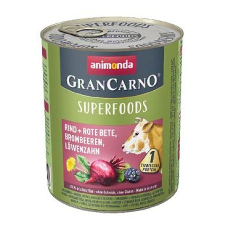 GRANCARNO Superfoods hovězí,čv.řepa,ostružiny,pampeliška 800 g pro psy
