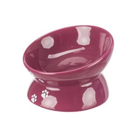 Trixie Zvýšená ergonomická keramická miska, 0.15 l/ 13 cm, vínová