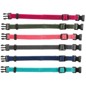 Trixie Balení nylon.rozeznávacích obojků pro štěňata S-M 17-25cm/10mm,malin,šedá,mod,khaki,růž,tyrkys