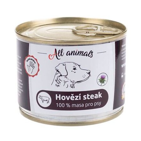 ALL ANIMALS hovězí STEAK, konzerva pro psy, 200 g