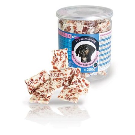 KIDDOG kachní masíčko s rýží a jogurtovou náplní - PREMIUM QUALITY 200 g dóza