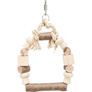 Trixie Dřevěná houpačka s ozdobami malá 13x19cm 