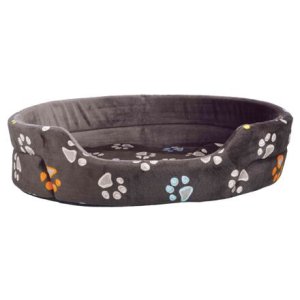 Trixie Oválný pelech JIMMY šedý s tlapkami 75 x 65cm