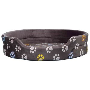 Trixie Oválný pelech JIMMY šedý s tlapkami 95 x 85cm