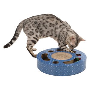 Trixie Škrabací bubínek s hračkami 33 cm modrý