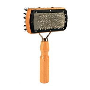 Trixie Kartáč oboustranný, dřevěný, hranatý s kuličkami 10x18cm