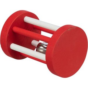 Trixie Xmas Roll - dřevěný váleček s rolničkou pro hlodavce, ø 5 × 7 cm, červená/bílá 