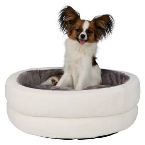 Trixie Kulatý pelíšek LEVI s polštářem plyšový, krémovo/šedý - 65 cm