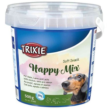 Soft Snack Happy MIX - kuře, jehněčí, losos, kyblík 500 g