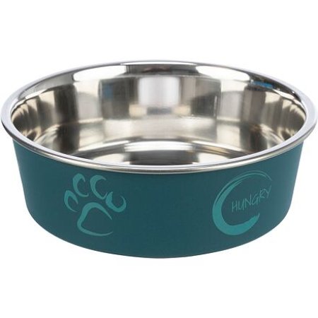 Trixie Nerez miska s různobarevným potiskem, tlapka+kost 1,5 l/ 21 cm