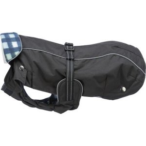 Trixie Outdoorový kabátek ROUEN 2v1, střih buldok, černá/modrá XS:30cm