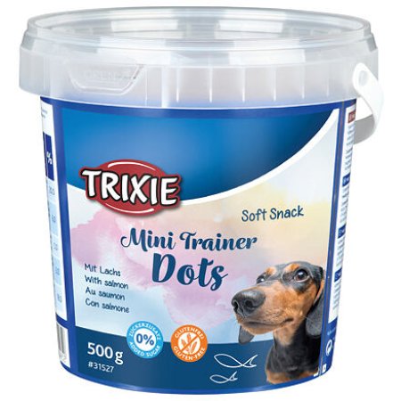 Trixie Soft Snack Mini Trainer Dots, miniválečky s lososem, 500g kyblík