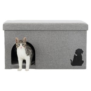 Trixie Domek/boudička KIMMY, tkaná látka, odnímatelné víko, 72x40x40cm, šedá