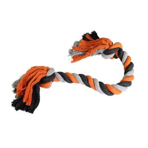 Uzel HipHop bavlněný 2 knoty, šedá - tm.šedá, oranžová 100cm