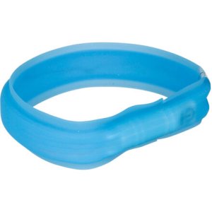 Trixie USB svítící obojek PLOCHÝ, modrý 50 cm/30 mm