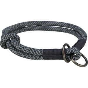 Trixie Soft Rope kulatý polostahovací obojek, černá/šedá 35 cm/ 10 mm