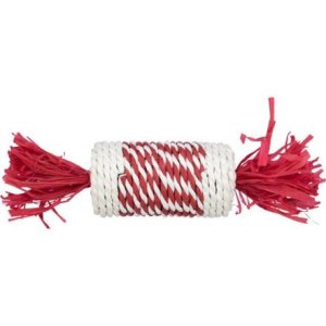 Trixie Xmas Candy Roll - 100 % přírodní hračka pro hlodavce, 18 cm, červená/bílá