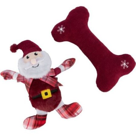 Trixie Xmas GIFT SET - vánoční dárková sada hraček (Santa, kost), 30 cm, plyš/látka