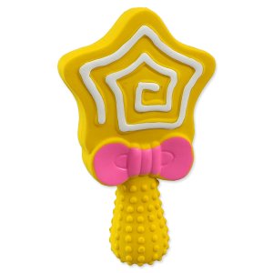 Hračka DOG FANTASY Latex lízátko hvězda se zvukem mix barev