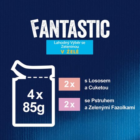 Felix Fantastic Multipack s lososem a cuketou se pstruhem a fazolkami 4 x 85 g