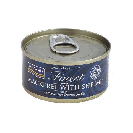 FISH4CATS Konzerva pro kočky Finest makrela s krevetami 70 g