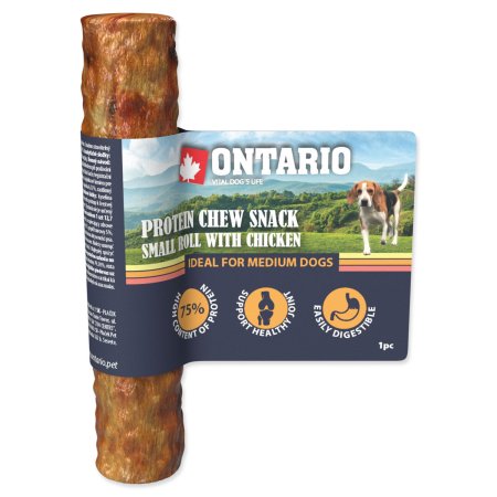 ONTARIO Protein žvýkací pamlsek malá rolka s kuřecím