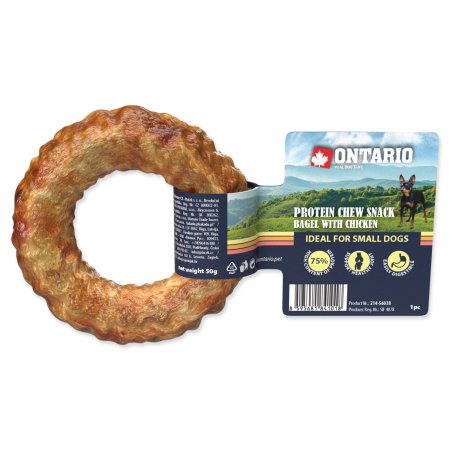 ONTARIO Protein žvýkací pamlsek bagel s kuřecím