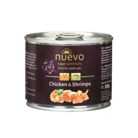 Nuevo kočka adult Kuře a krevety konz. 200g