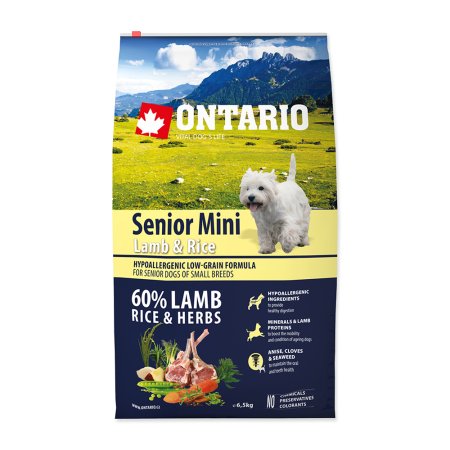 ONTARIO Senior Mini Lamb & Rice 6,5kg