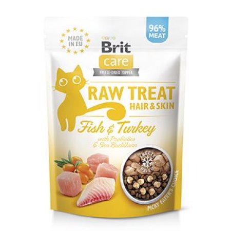 Brit Raw Treat Cat Hair&Skin, Fish&Turkey 40g