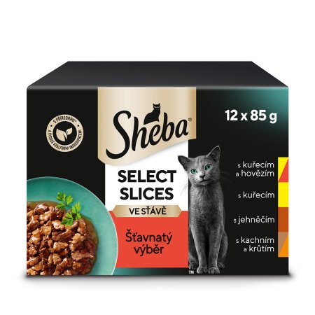 Sheba kapsička Šťavnatý výběr ve šťávě 12 x 85 g