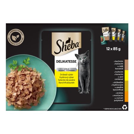 Sheba kapsička Drůbeží výběr v želé 12 x 85 g