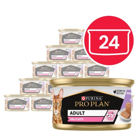 Pro Plan Cat Delicate krůta kousky v paštice 24 × 85 g