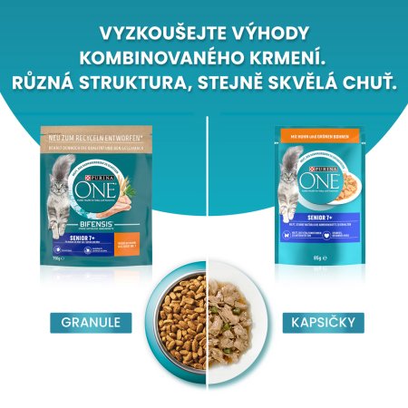 Purina One Bifensis Senior 7+ s kuřetem a celozrnnými obilovinami 800 g