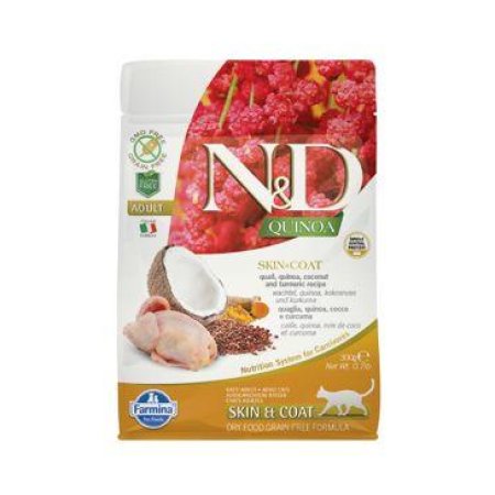 N&D Quinoa CAT Skin&Coat Quail & Coconut 300g