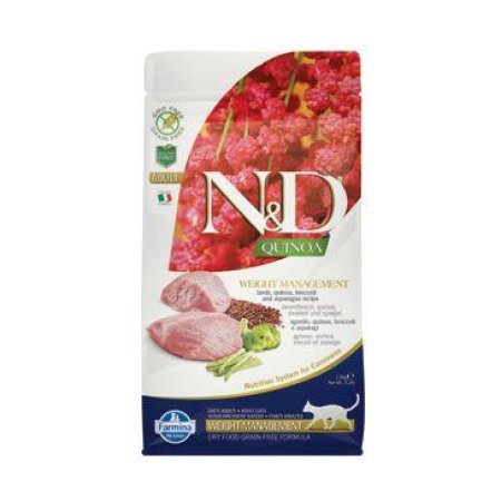 N&D GF Quinoa CAT Weight Mngmnt Lamb & Broccoli 1,5kg