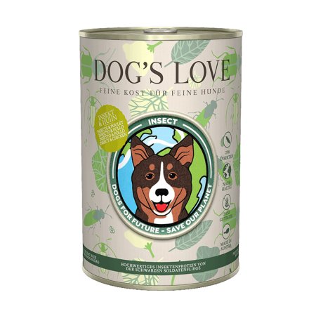 Dog"s Love konzerva Insect Hmyz a kuře 400g DMT 07/24